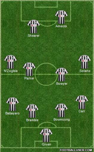 Newcastle United Formation 2012