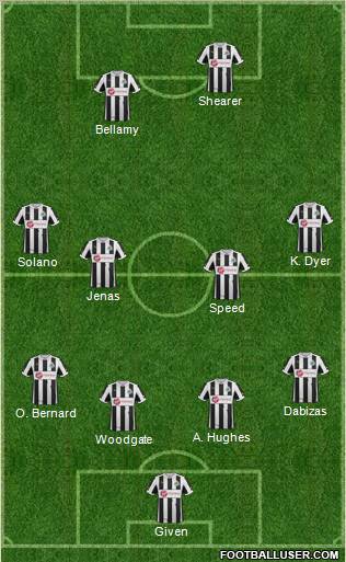 Newcastle United Formation 2012