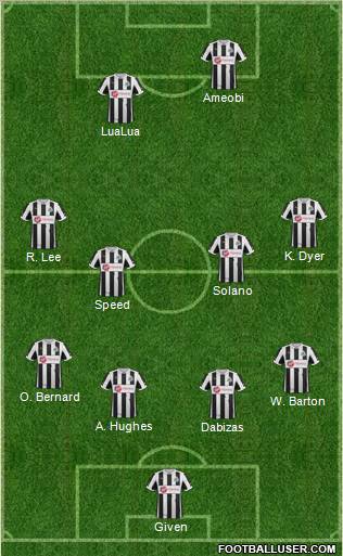 Newcastle United Formation 2012