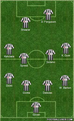 Newcastle United Formation 2012