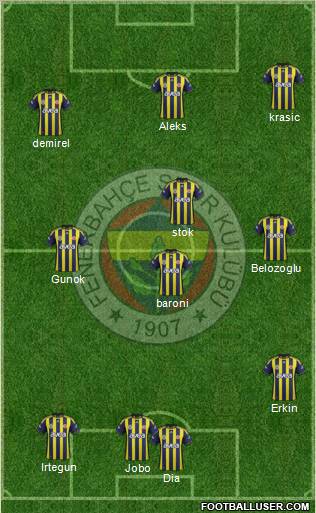 Fenerbahçe SK Formation 2012