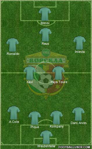 Vorskla Poltava 4-4-1-1 football formation