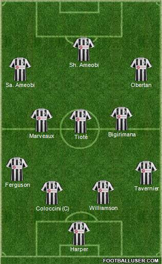 Newcastle United Formation 2012