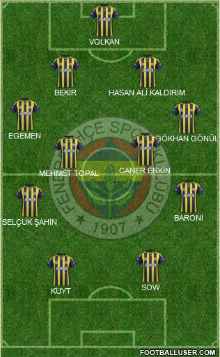 Fenerbahçe SK Formation 2012