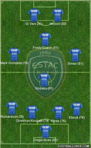 Esperance Sportive Troyes Aube Champagne football formation