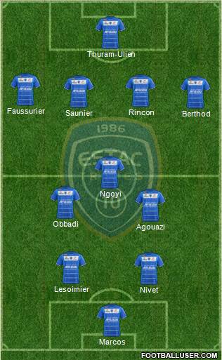 Esperance Sportive Troyes Aube Champagne football formation