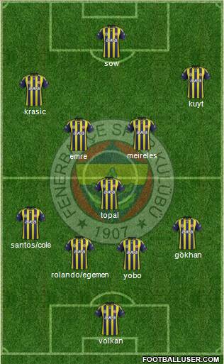 Fenerbahçe SK Formation 2012