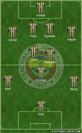 Fenerbahçe SK Formation 2012