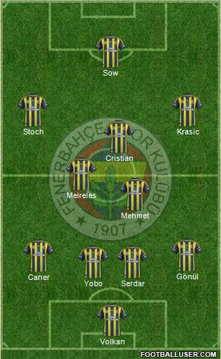 Fenerbahçe SK Formation 2012