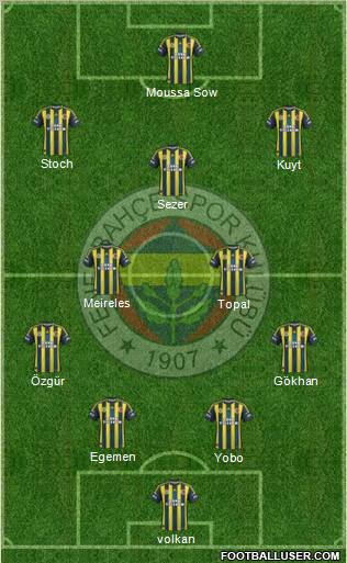Fenerbahçe SK Formation 2012
