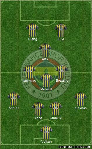Fenerbahçe SK Formation 2012