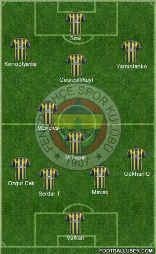 Fenerbahçe SK Formation 2012