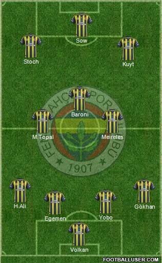 Fenerbahçe SK Formation 2012