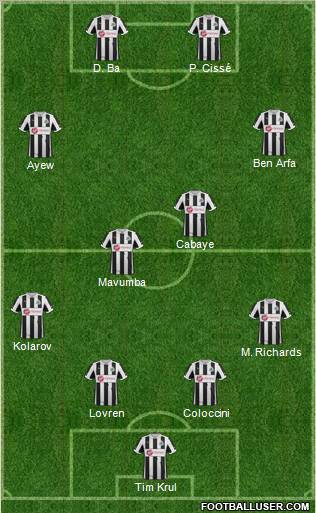 Newcastle United Formation 2012