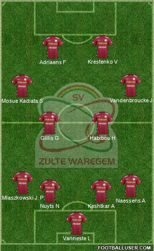 SV Zulte Waregem Formation 2012