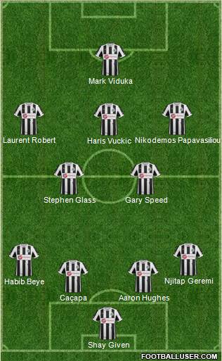Newcastle United Formation 2012