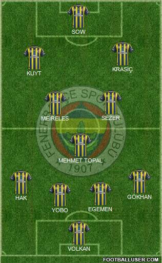 Fenerbahçe SK Formation 2012