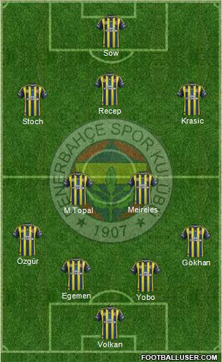 Fenerbahçe SK Formation 2012