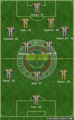 Fenerbahçe SK Formation 2012