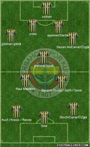 Fenerbahçe SK Formation 2012