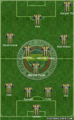 Fenerbahçe SK Formation 2012