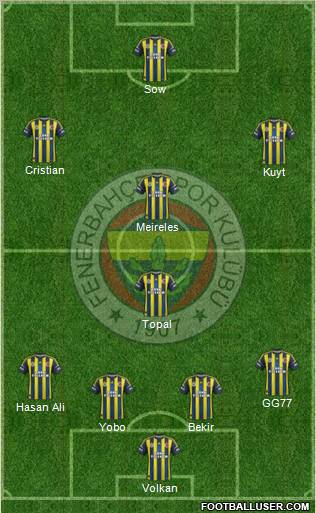 Fenerbahçe SK Formation 2012