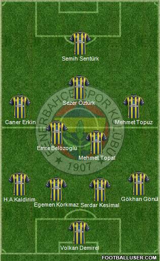 Fenerbahçe SK Formation 2012