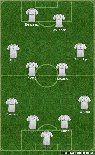Tottenham Hotspur Formation 2012