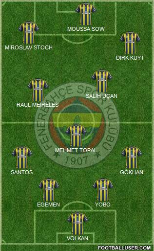 Fenerbahçe SK Formation 2012