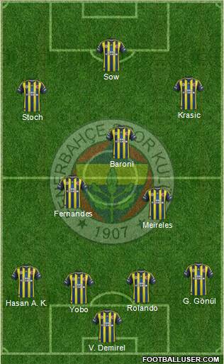 Fenerbahçe SK Formation 2012