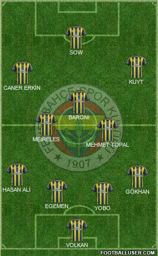 Fenerbahçe SK Formation 2012