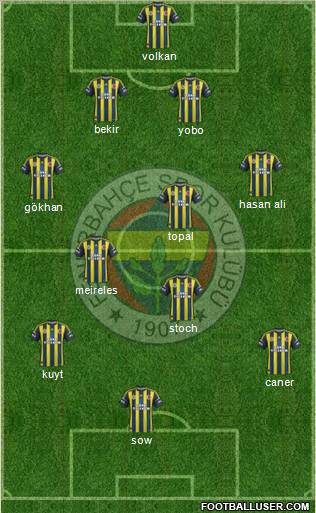 Fenerbahçe SK Formation 2012