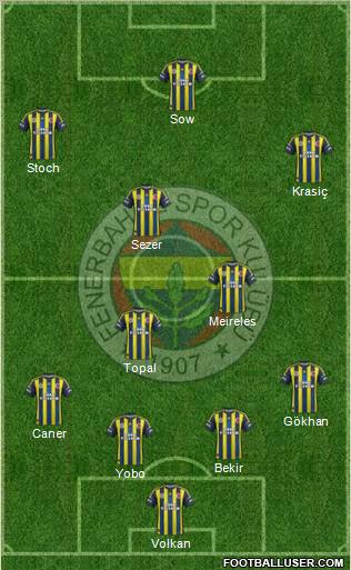 Fenerbahçe SK Formation 2012
