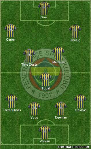 Fenerbahçe SK Formation 2012