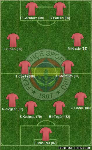 Fenerbahçe SK Formation 2012