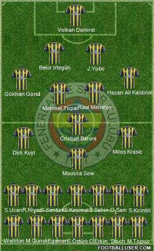 Fenerbahçe SK Formation 2012