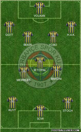 Fenerbahçe SK Formation 2012