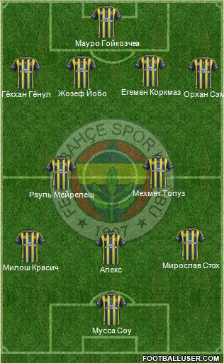 Fenerbahçe SK Formation 2012