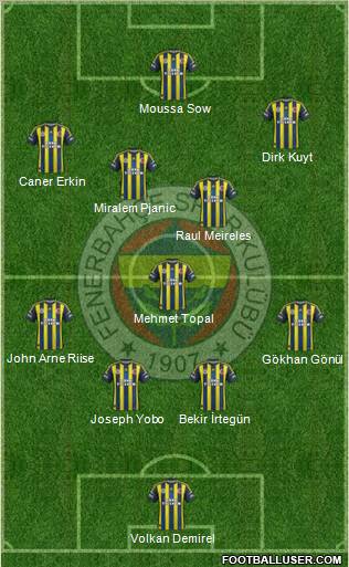Fenerbahçe SK Formation 2012