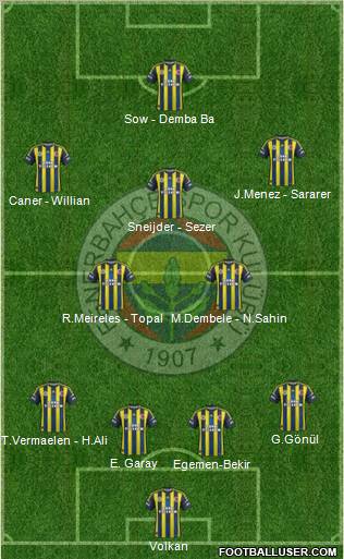 Fenerbahçe SK Formation 2012