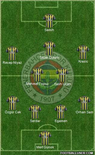 Fenerbahçe SK Formation 2012