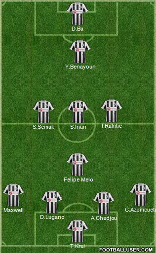 Newcastle United Formation 2012