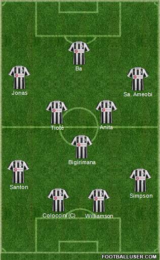 Newcastle United Formation 2012