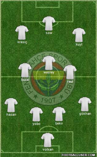Fenerbahçe SK Formation 2012