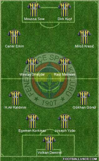 Fenerbahçe SK Formation 2012