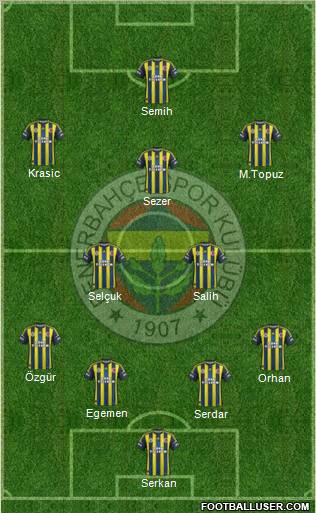Fenerbahçe SK Formation 2012