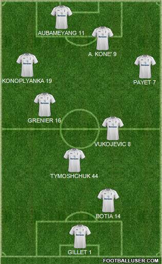 Tottenham Hotspur Formation 2012