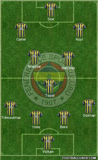 Fenerbahçe SK Formation 2012