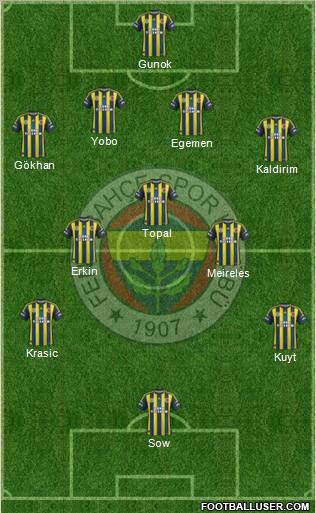 Fenerbahçe SK Formation 2012