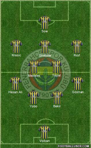 Fenerbahçe SK Formation 2012
